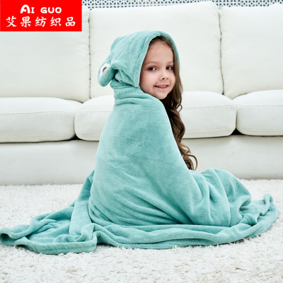 Manufactor Coral Bath towel children Cape cloak water uptake Baby take a shower Cap Cartoon Cuddle On behalf of