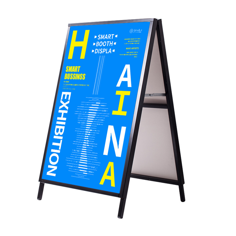 海報架現貨鐵質雙面單面折疊奶茶店餐廳門口展示架kt板展架廣告牌