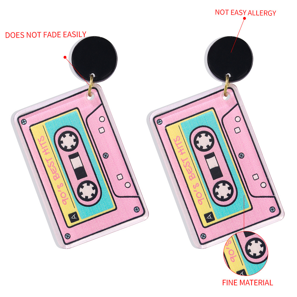 Tape Exaggerated Funny Hip-hop Style Geometric Earrings display picture 12