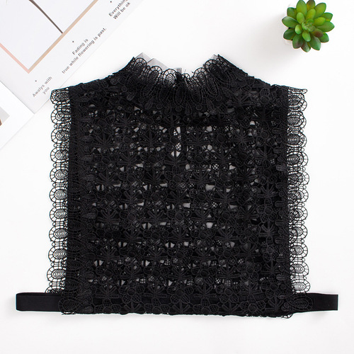 Korean autumn and winter hollow lace fake collar shirt fake collar versatile black and white decorative sweater collar