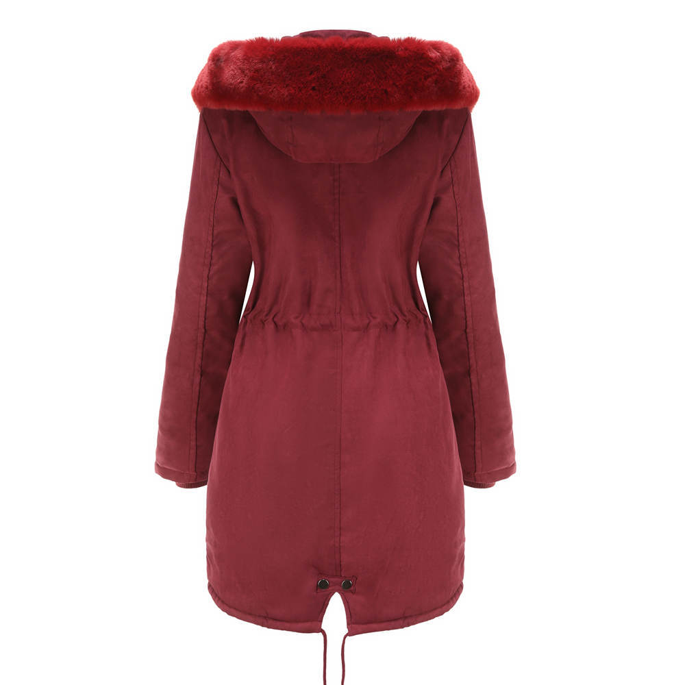 autumn and winter mid-length hooded windbreaker coat nihaostyles wholesale clothing NSNXH85617