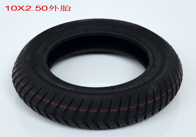 10X2.50 neumático interior y exterior de 10 pulgadas monopatín vehículo eléctrico motor rueda cubo freno de tambor de 10 pulgadas cubo de rueda accesorios de instalación de neumáticos