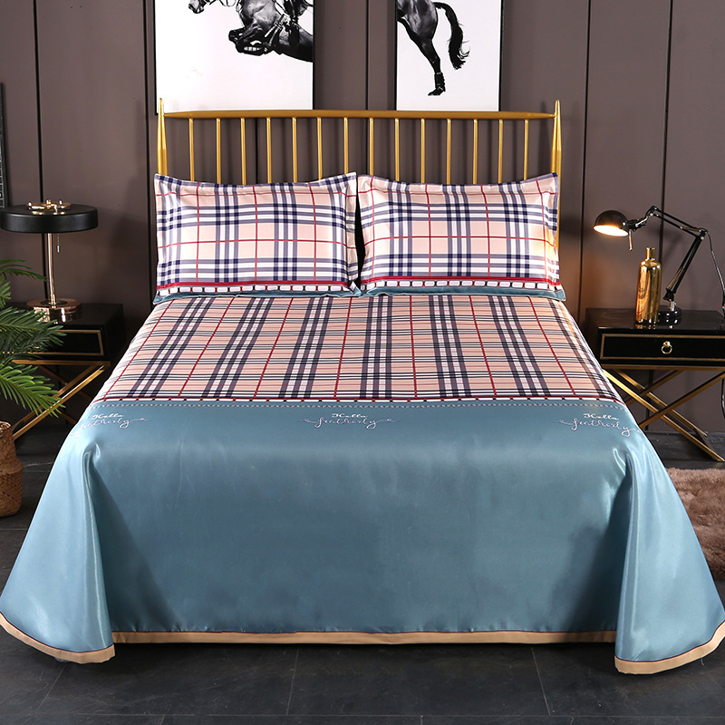 廠家直銷冰絲席三件套床單款冰絲涼席可機洗可水洗空調席軟席批發