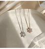 Small design necklace, brand chain for key bag , silver 925 sample, with snowflakes, trend of season, internet celebrity