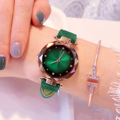 速賣通熱銷跨境時尚皮帶女生休閒腕錶炫彩錶盤女款石英表批發