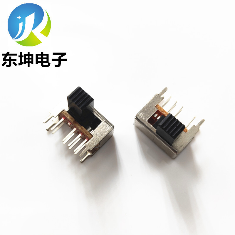 东坤开关拨动开关SK-23D04G7（2P3T）双排8脚4固定脚卧式玩具开关