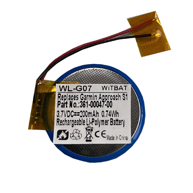 For Garmin Approach S1 Approach S4 smart watch battery 361-00047-00