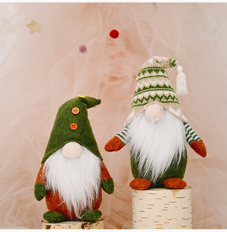 Christmas Knitted Non-woven Fabric Faceless Doll Decoration display picture 9