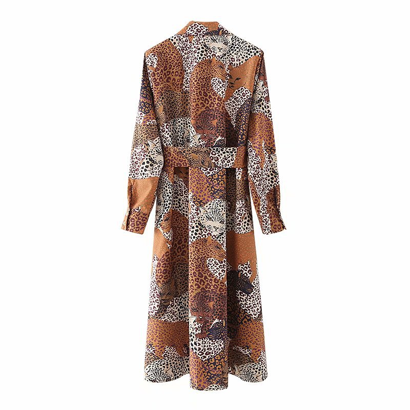 retro leopard print shirt dress   NSAM19327