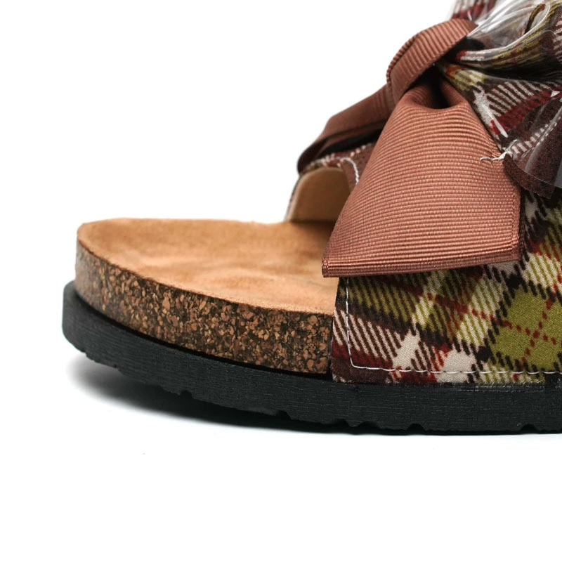 Summer slippers, non-slip beach footwear, slide with bow, custom-made