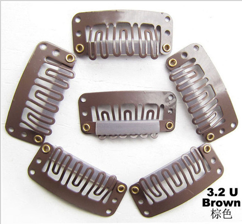 32mm steel strong U-shaped wig wearing clip-in hair clip Waterdrop steel hair clip BB clip black and white not peeling off