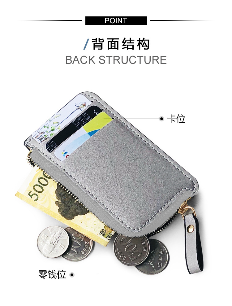 Korean Fashion New Zipper Wallet Creative Coin Purse Short Wallet Business Card Bag Ultra-thin Wallet New Products Wholesale Nihaojewelry display picture 4