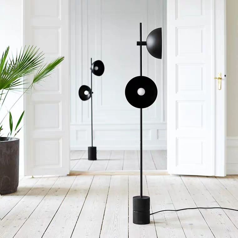 Nordic Floor Lamp Double-headed Horn Model Room Bedroom Living Room Designer Decoration Black Modern Simple Floor Lamp