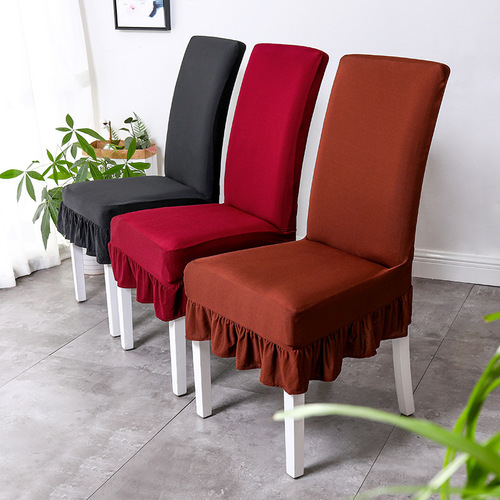 Solid Color Elasticated Skirt Chair Cover Modern Minimalist Restaurant Banquet Home Use Universal Chair Cover Wholesale