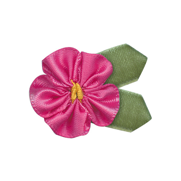 En stock poliéster cinta pequeña flor 3,2 cm amplia Ropa Accesorios DIY material de producción con hojas Cinta pequeña flor