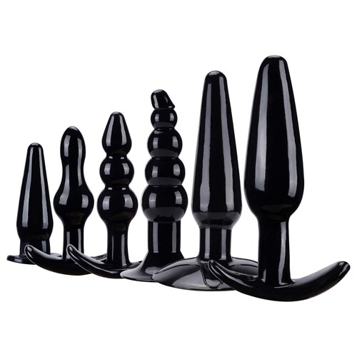 Sex toys, silicone anal plug set, finger cots, silicone hollow anal plug, beaded g-spot, for both men and women.