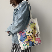 新款大容量旅行帆布包女包包韩版ins网红学生百搭单肩布袋包女潮