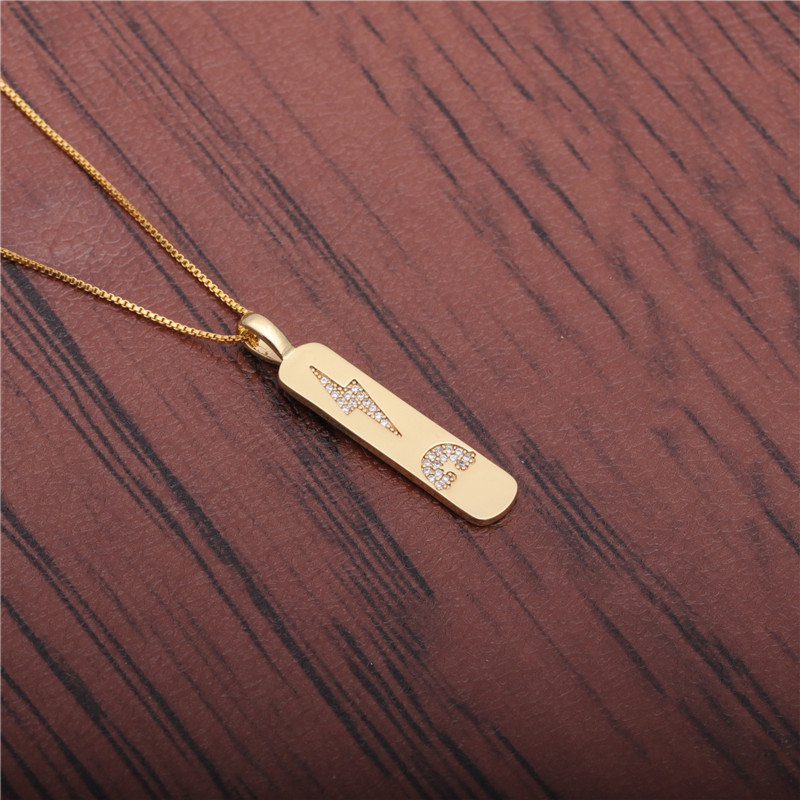 Wholesale Fashion Gold Lightning Pendant Copper Necklace display picture 8