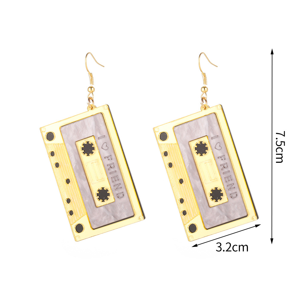 Korean New Fashion Exaggerated Acrylic Music Wild Earrings Women Wholesale display picture 5