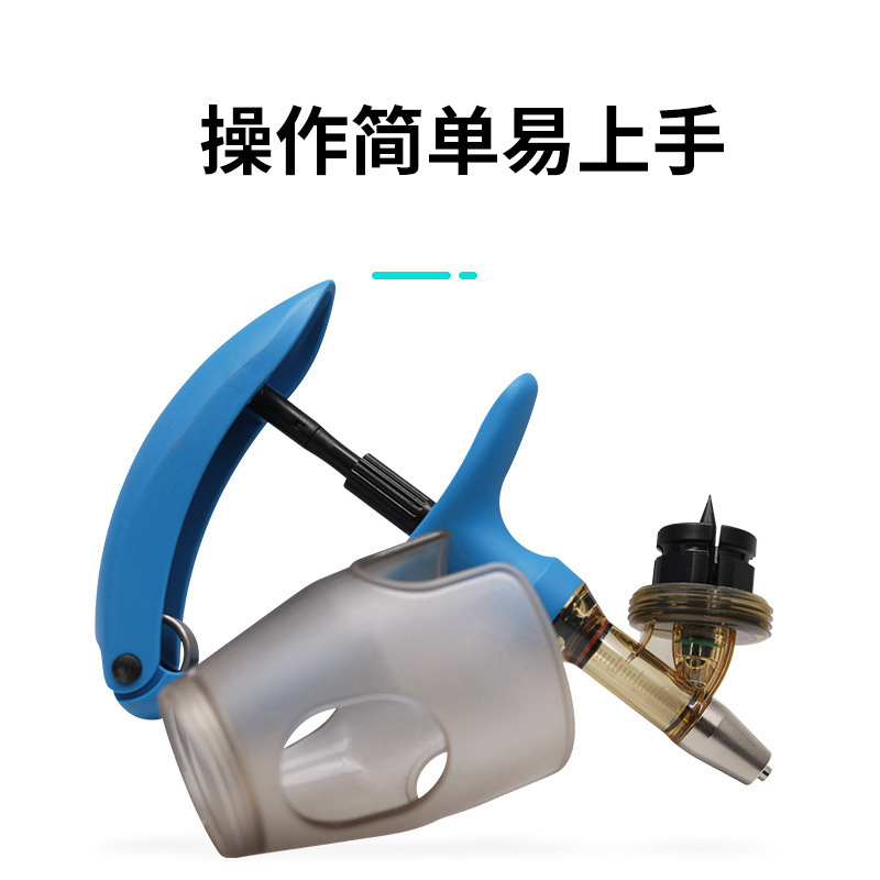 Fácil Fu jeringa continua ajustable para cerdos, ganado, ovejas y pollos botella jeringa de vacuna veterinaria