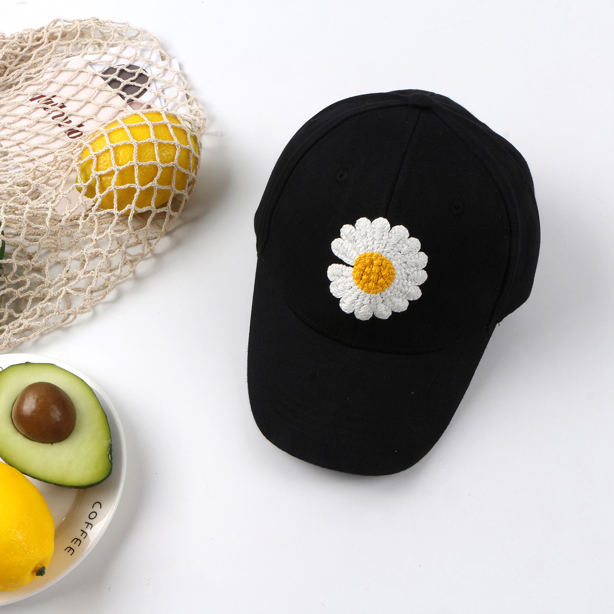 Children's Daisy Sun Flower Baseball Cap Korean Hip-hop Solid Color Cap Wholesale Nihaojewelry display picture 6