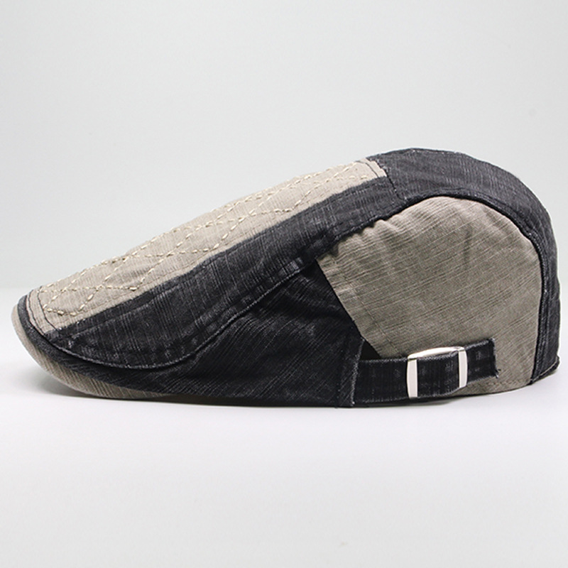 Gespleißter Entenschnabelhut aus reiner Baumwolle, schattenspendende Sonnenschutz-Baskenmütze, modischer und lässiger Herrenhut_voghion.com