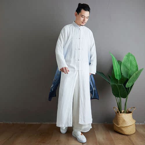 Men tai chi kung fu tops men shirts with long coil buttons
