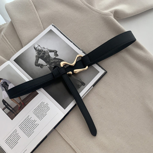 Wholesale new trendy belt for women, thin belt with suit coat, knotted decoration, waist slimming
