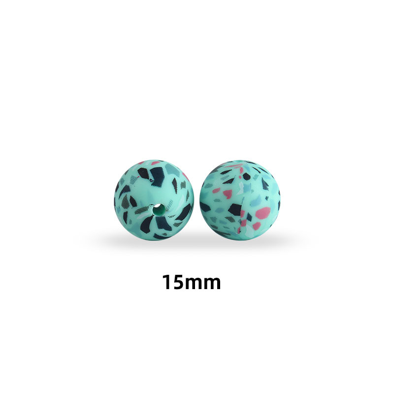 12mm y 15mm leopardo granos de silicona grado alimenticio DIY joyería collar cadena chupete mordedor pulsera Accesorios