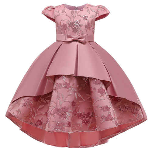 New Cross-border Amazon Children's Dress Princess Dress Flower Lace-like Bow Puff Dress Children's Clothing