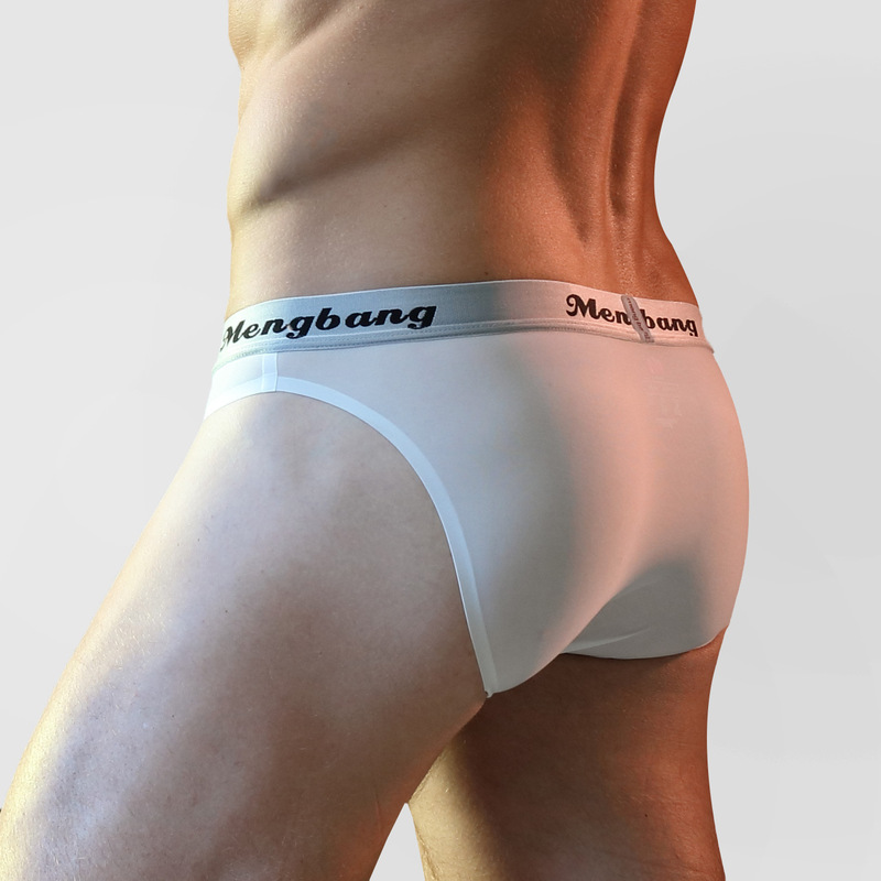 Men's Underwear Men's Briefs Ice Silk Ultra-thin Seamless One-piece Sexy Transparent U-convex Low Waist Breathable Summer Fashion