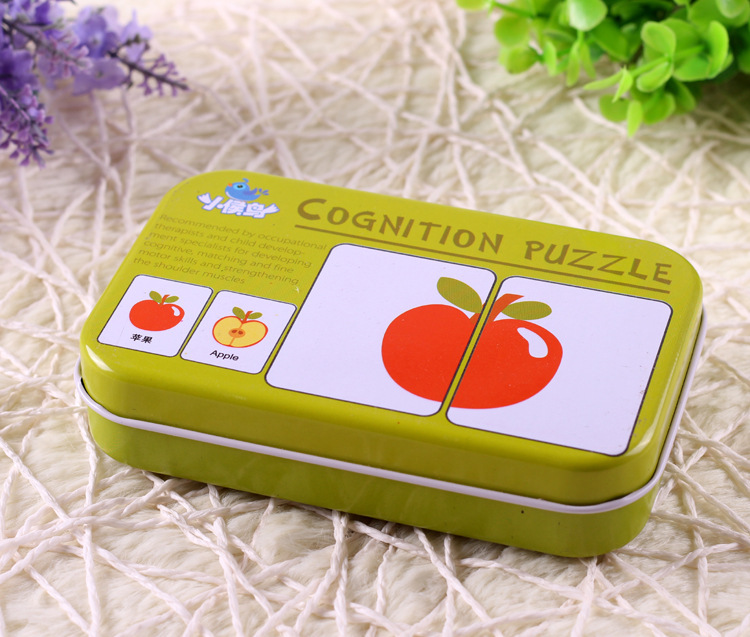 Caja de hierro educación temprana tarjeta a juego ZSB02 bebé iluminación cognición 0-3 años de edad a prueba de lágrimas Tarjeta de alfabetización juguete 0,15