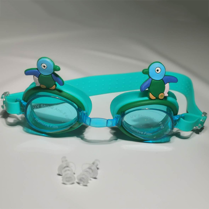 Gafas de Natación Infantiles Animadas de Policarbonato y Silicona, Ajustables y Antivaho