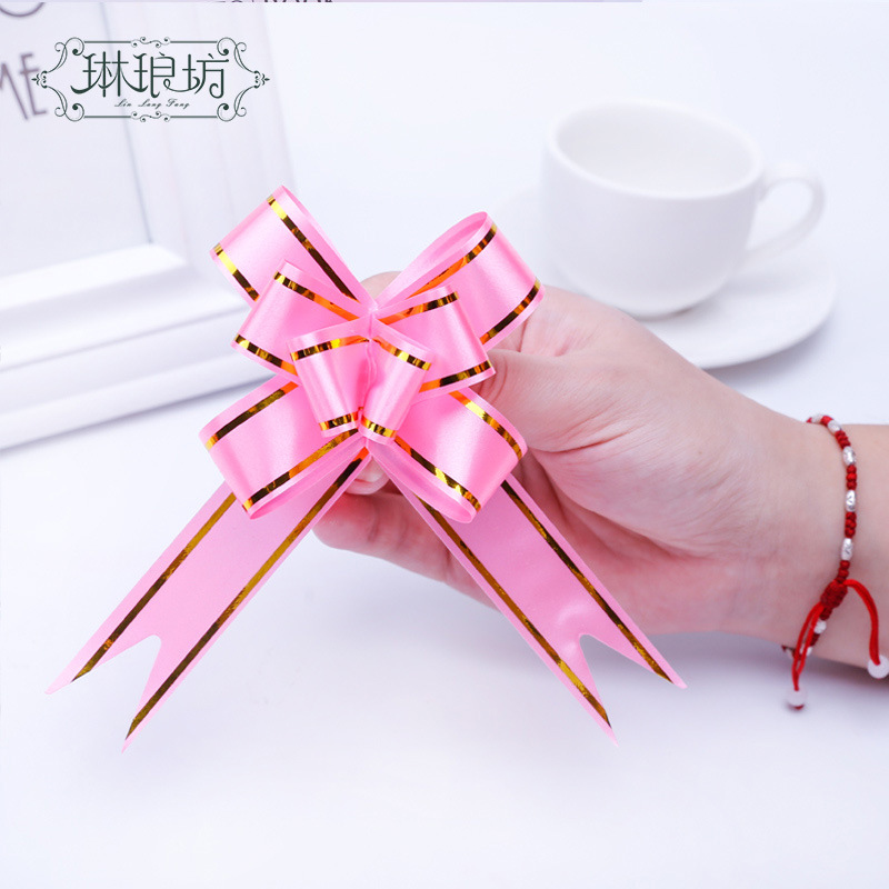 1,8 tamaño pequeño bowknot guirnalda borde dorado guirnalda bowknot impresión cinta de plástico guirnalda decoraciones 10 unidades