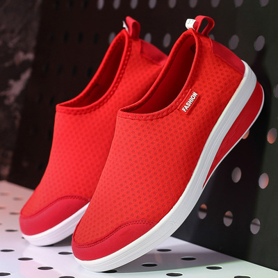 new pattern spring and autumn Women's Shoes ventilation shaky Platform shoes black Nurse shoes Mesh cloth With slope A pedal Lazy shoes 41