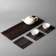 Hand-woven Purple Bamboo Raft Tea Coaster Insulation Plate Tea Tray Tea Cup Mat Gongfu Tea Set Accessory Bamboo Dry Brew Stand