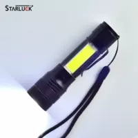 Прямые поставки с завода: мощный фонарь с телескопической фокусировкой, мини USB-зарядка, T6+COB, боковой свет, портативный для активного отдыха на дальние расстояния.