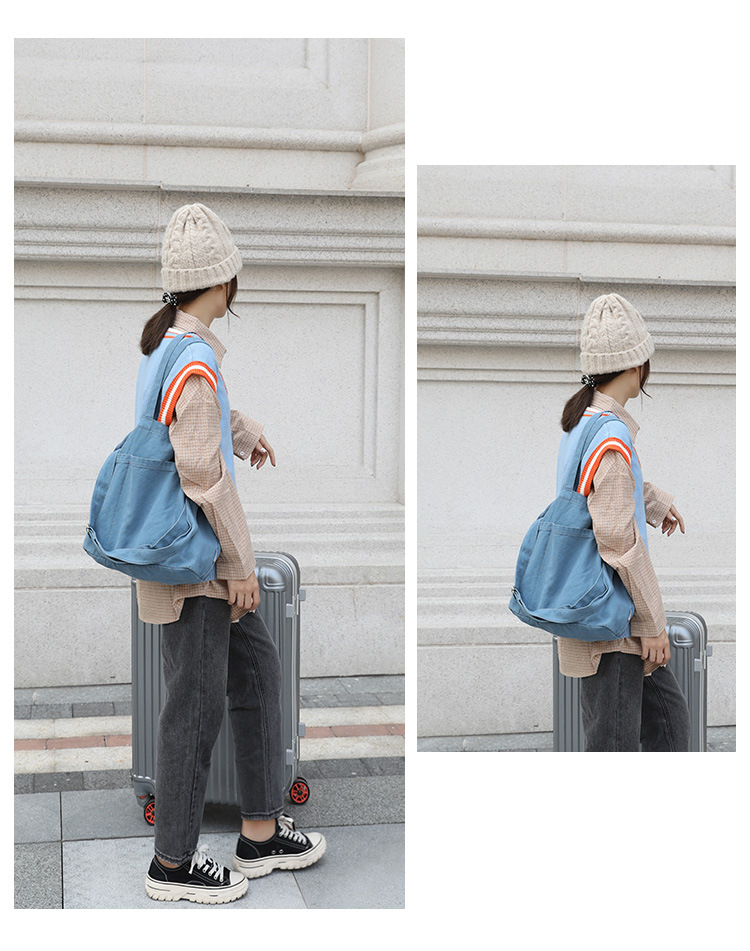 All Seasons Season Women'S Gender Fashion Style Women's Fashion Solid Color Canvas Shopping Bags