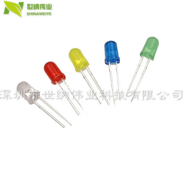 Смешанный 5-миллиметровый светодиодный светоизлучающий диод Красный Желтый Зеленый Белый Синий 5 видов цветов каждая 20 штук Всего 100 штук