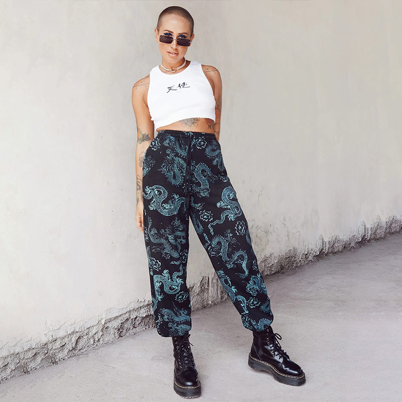 print bandage fashion casual pants NSXE38797