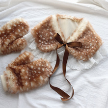 全指冬季保暖女可愛森系小鹿戶外毛絨手套 聖誕裝飾演出服飾套裝