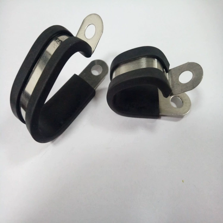EPDM bonded snake skin hose clamp R-type with gasket metal clip non-slip wear-resistant