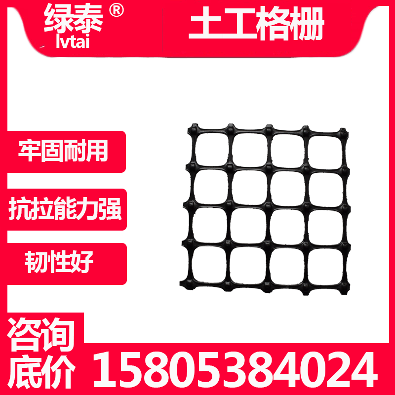 聚丙烯高强度护坡土工格栅 双向塑料拉伸50养殖土工格栅厂家定制|ru