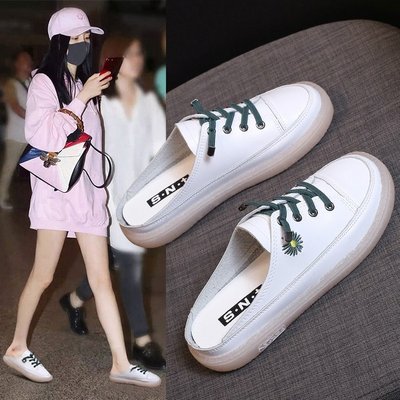 2020夏季新款半拖鞋软底舒适网红拖鞋系带百搭纯色休闲鞋厂家直销|ms