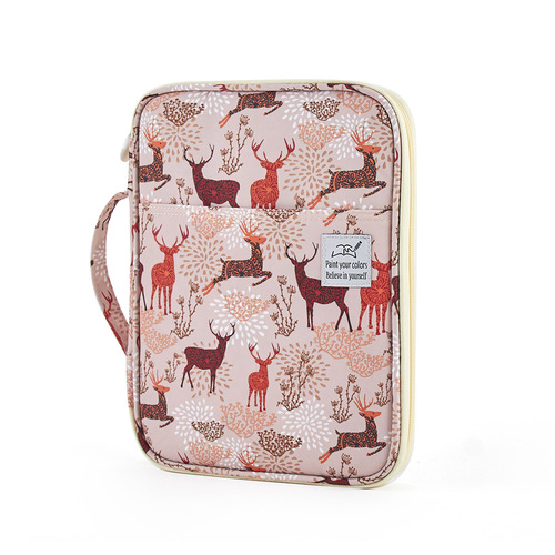 Portable 192/96 Hole Large Capacity Sketching and Drawing Pencil Bag Multi-functional Colored Pencil Storage Stationery Bag Simple Stationery Bag