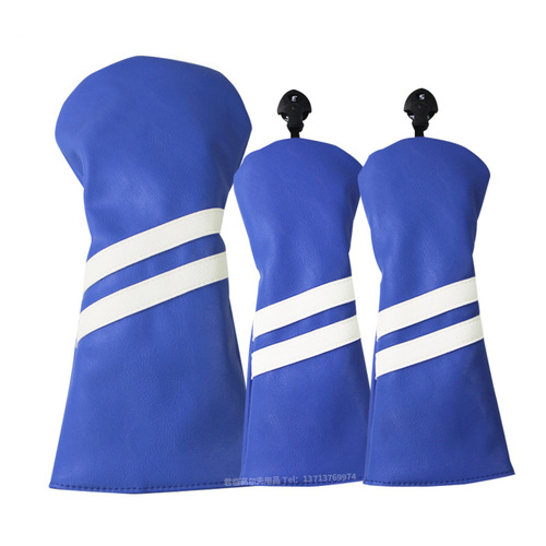New golf wood club cover double stripe wood club head cover golf club protective cover PU waterproof 135 wood
