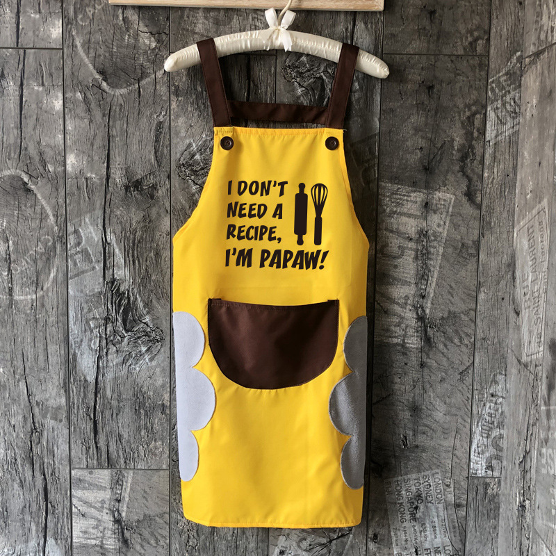 Lindo delantal doméstico de la pareja cocina impermeable a prueba de aceite de la moda de las mujeres ropa de trabajo japonesa sobretodo Impresión de logotipo impreso