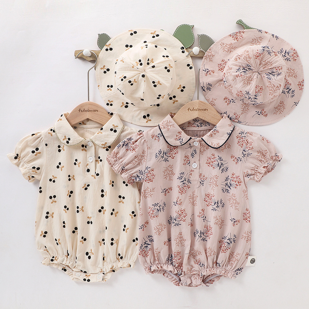 Baby Sleeveless Cute Smiley Loose Casual One-piece Thin Full Printed Romper display picture 32
