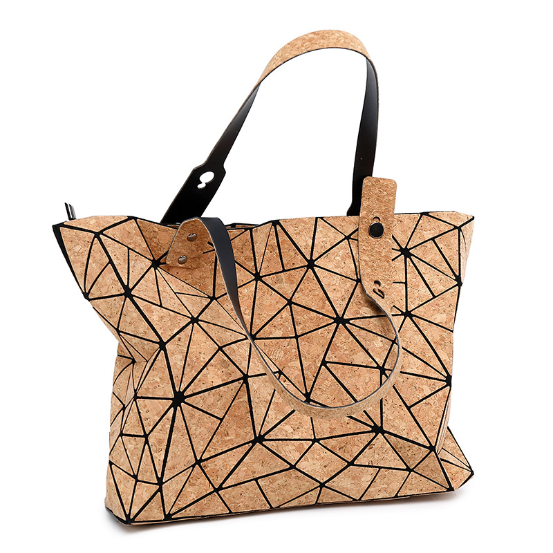 7*8 écorce d'arbre pure naturelle et respectueuse de l'environnement pliante Rubik's cube grille de diamant géométrique grande capacité_voghion.com