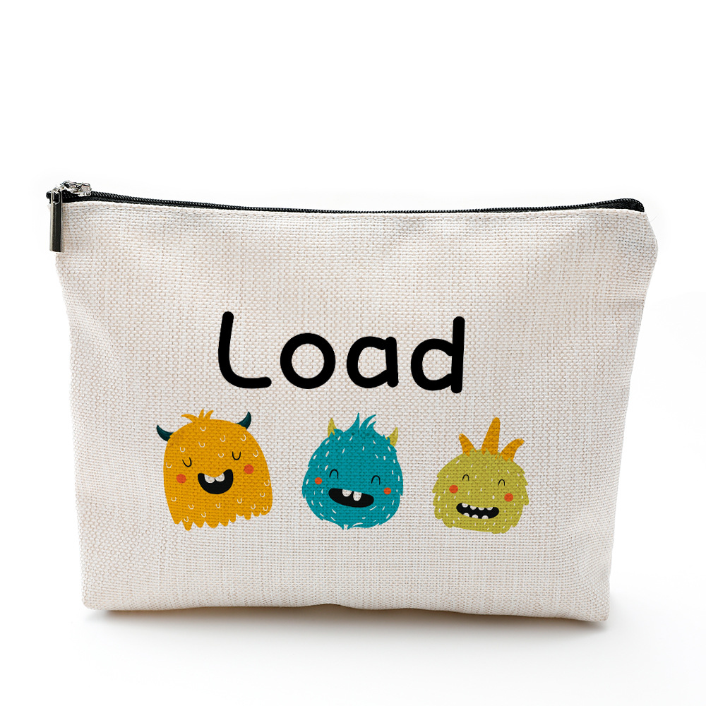 简约化妆包防水棉麻拉链袋化妆品饰品收纳袋旅行洗漱用品收纳包